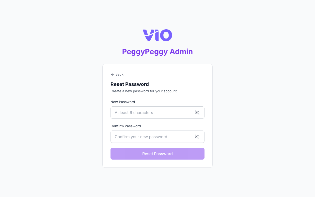 Forgot password — new password