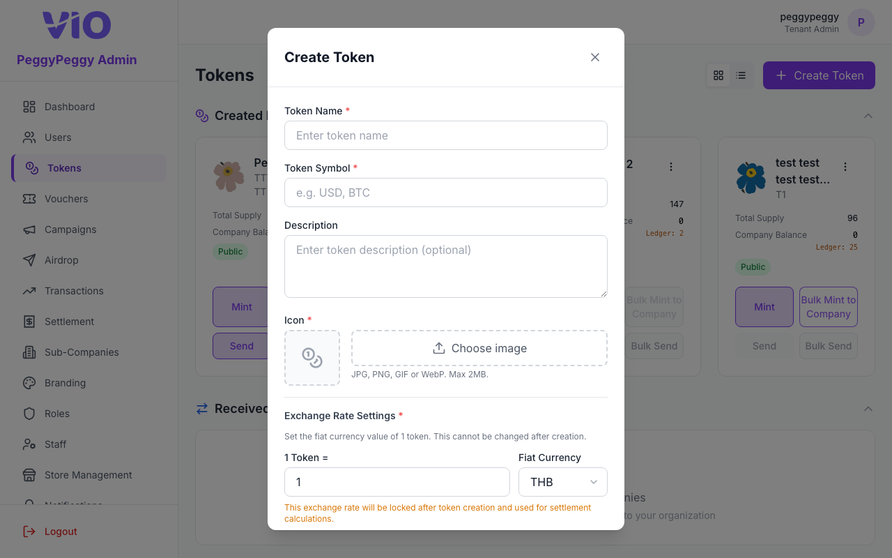Tokens — Create token