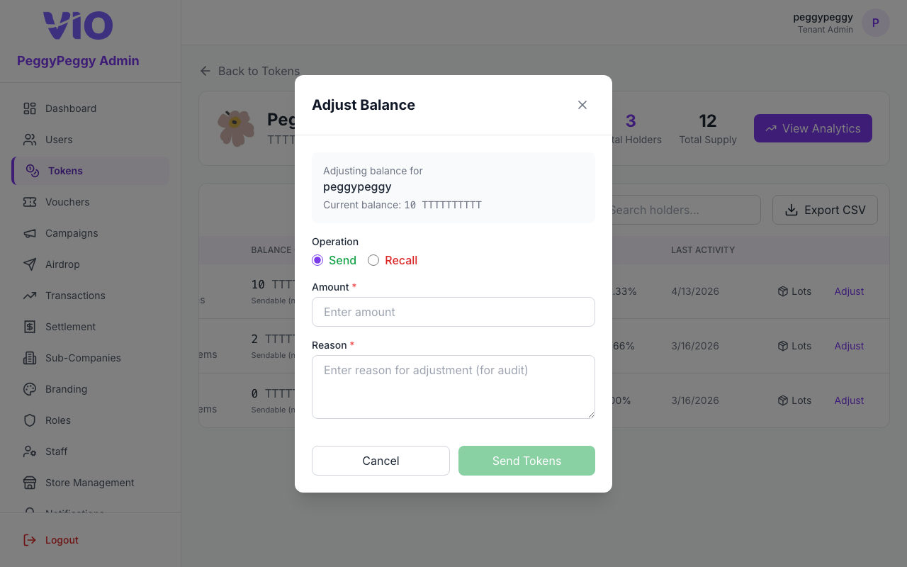 Token Holders — Adjust