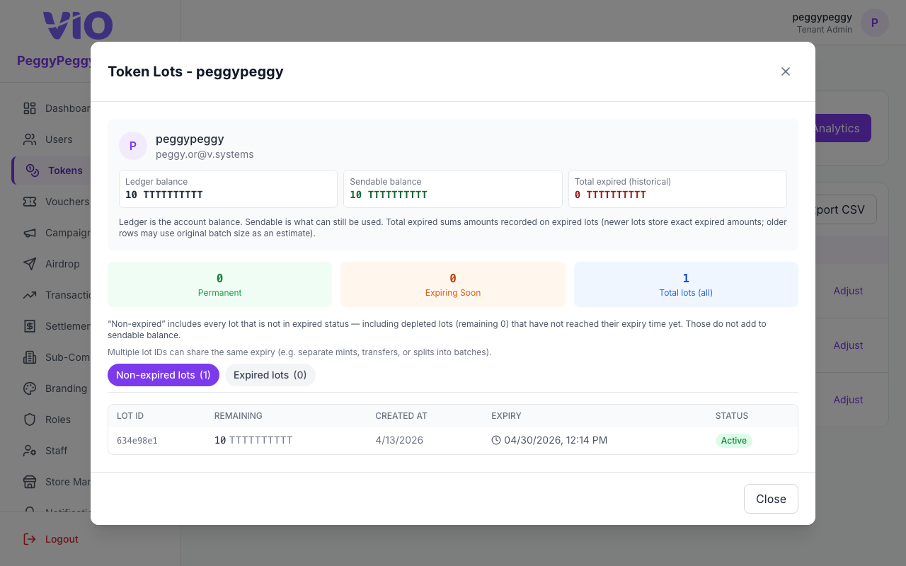 Token Holders — Lots