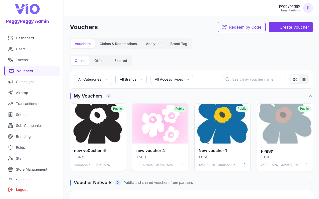 Vouchers tab — catalog