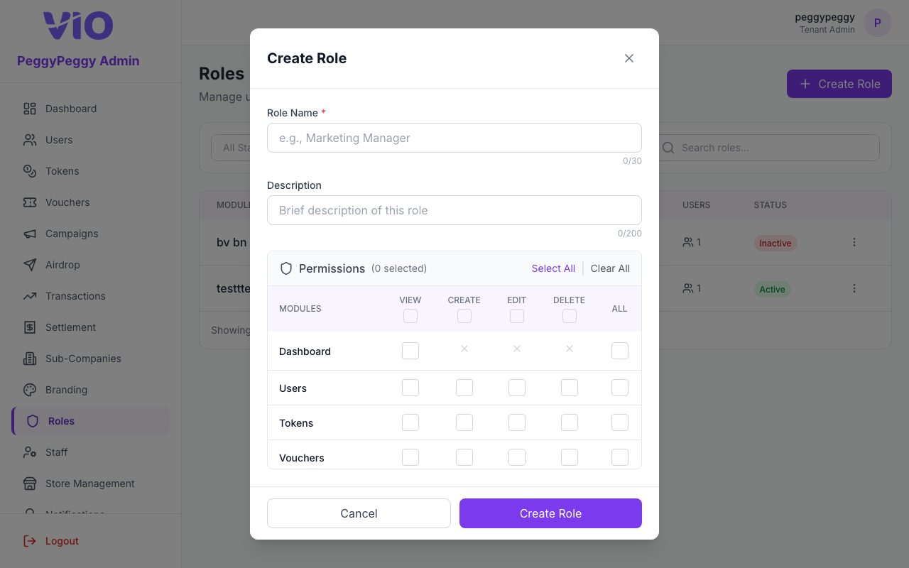 Roles — Create role