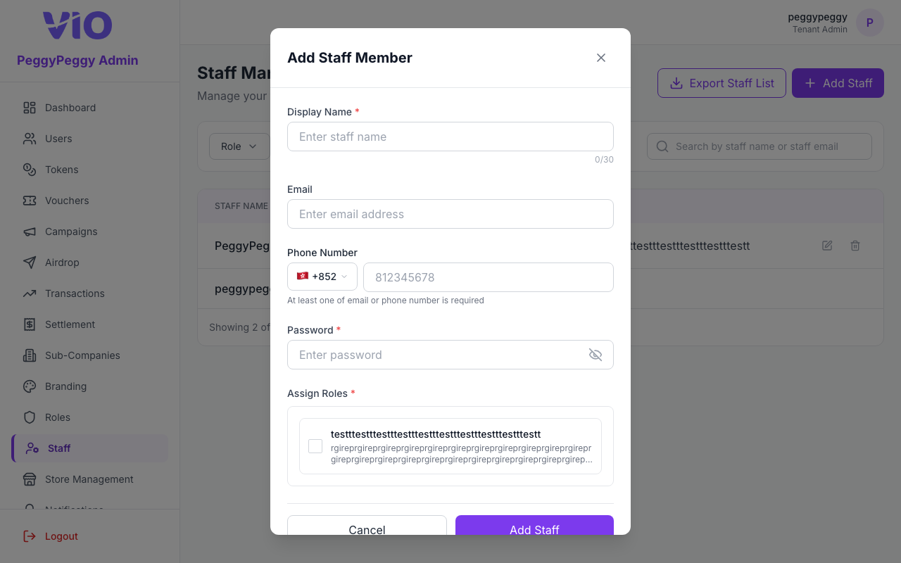 Staff — Add staff