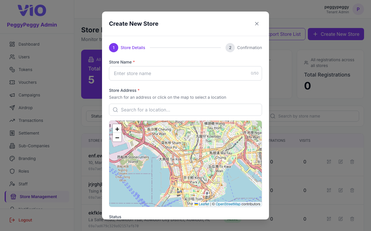 Store Management — Create store