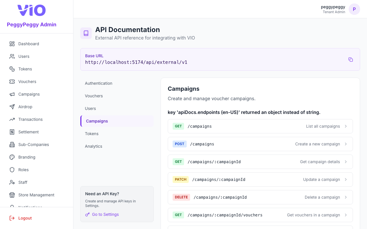 API Docs — Campaigns