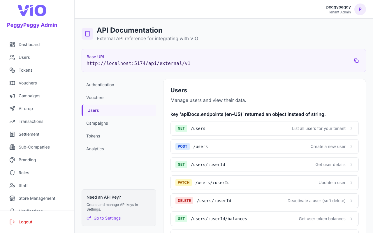 API Docs — Users
