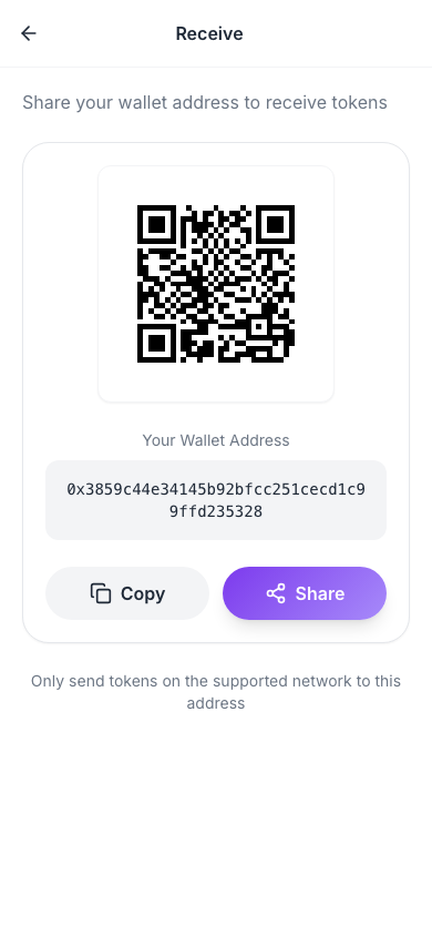 Receive Tokens