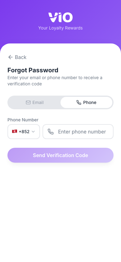 Forgot password — phone