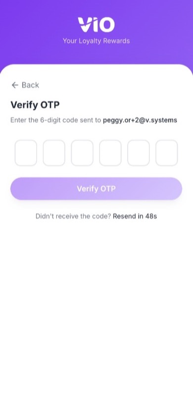 Verify OTP — enter 6-digit code
