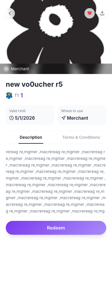 Voucher claim — detail and redeem