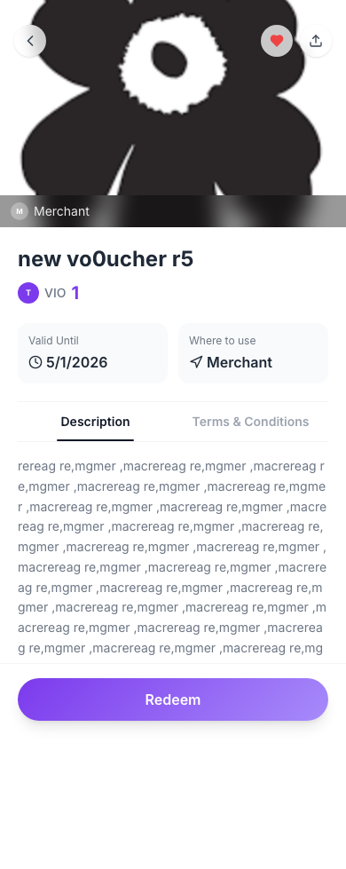Favorites → voucher (public claim page)