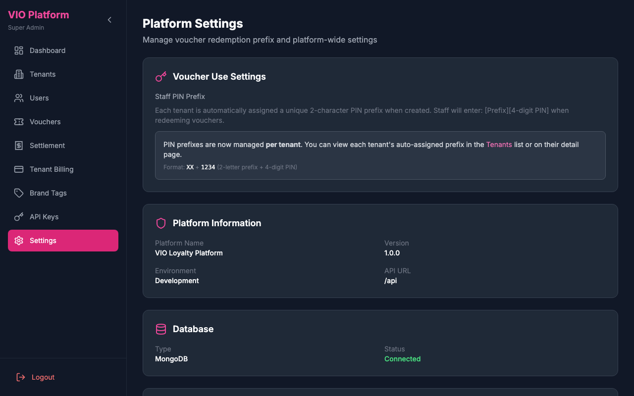 Platform Settings